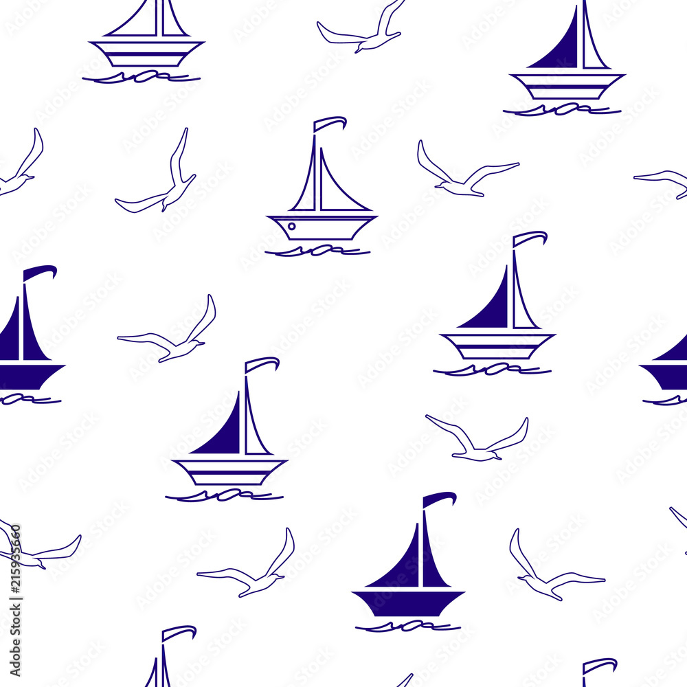 Sailboats and seagulls Sailboats and seagulls