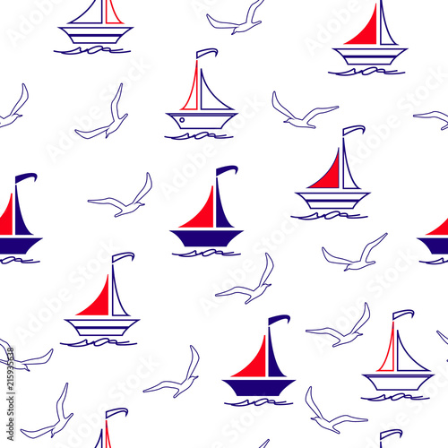 Sailboats and seagulls