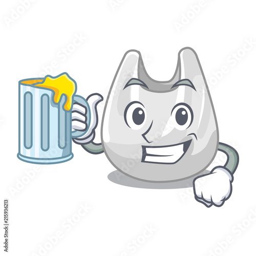 With juice plastic bag mascot cartoon