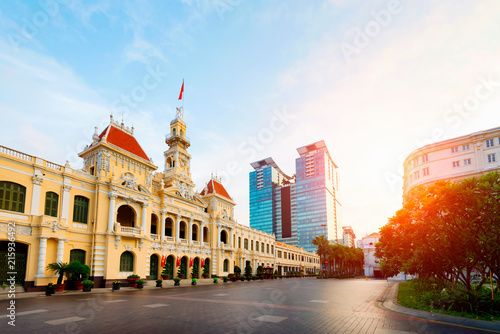 Ho chi minh city hall at daytime in Vietnam. photo