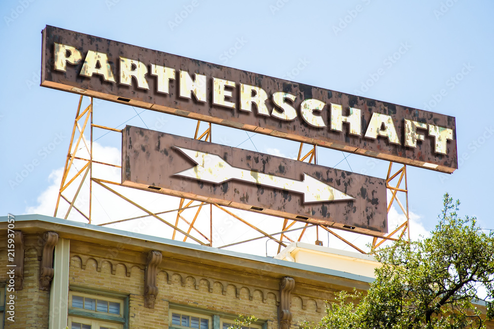Obraz premium Schild 295 - Partnerschaft