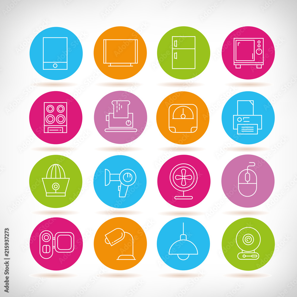 furniture, home appliance icons furniture, home appliance icons