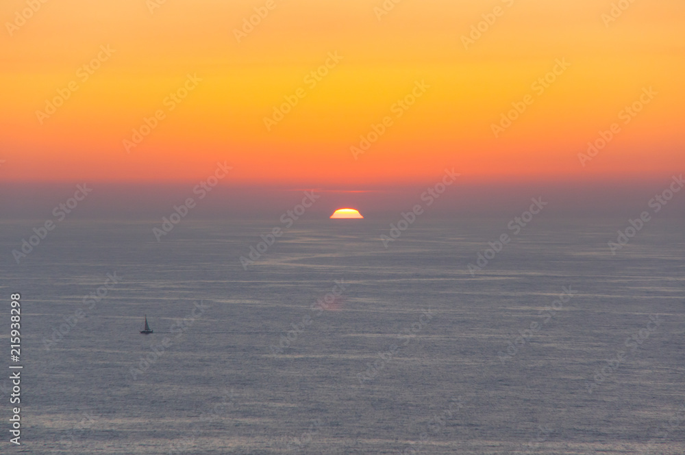 Sunset over Atlantic ocean