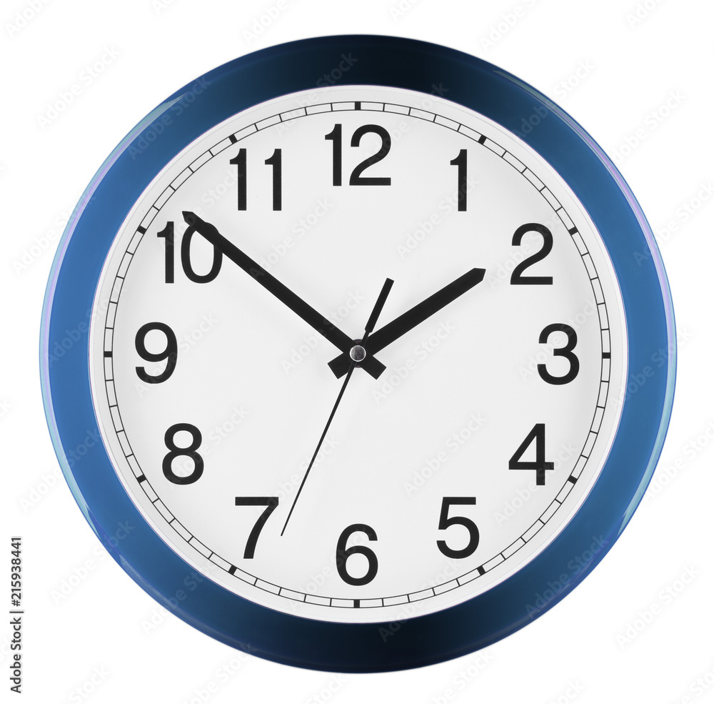 Wall clock isolated on white background. Ten to two Wall clock isolated on white background. Ten to two