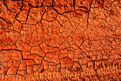 Cracked Earth ,Abstract Texture Of Red-hot Cracked as texture and background