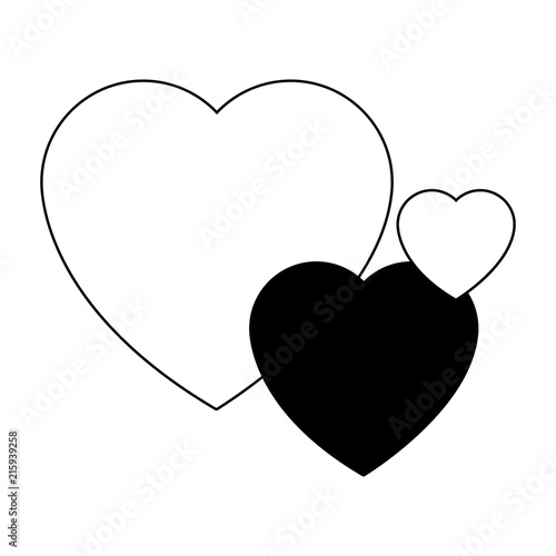Hearts love symbol vector illustration graphic design