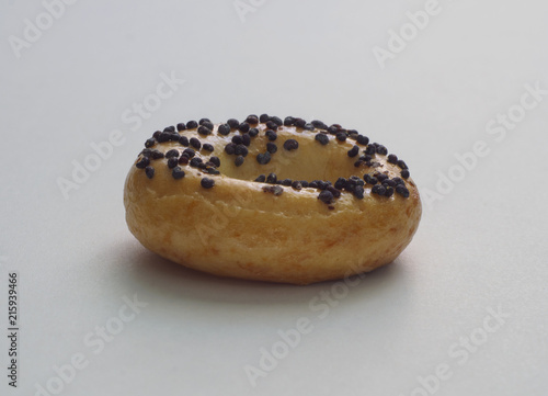 One bagel isolated on white background