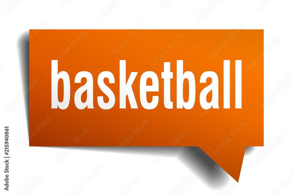 basketball orange 3d speech bubble basketball orange 3d speech bubble