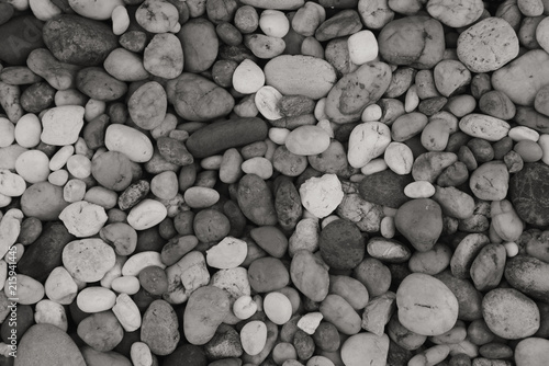 black pebbles or stones Gravel Background texture pattern