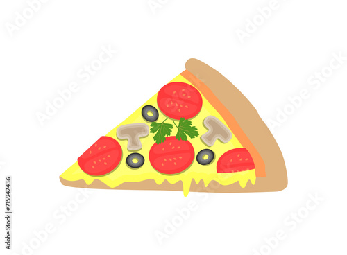 Pizza Piece Image Isolated on White Background