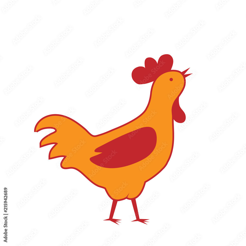 rooster silhouette isolated on white background