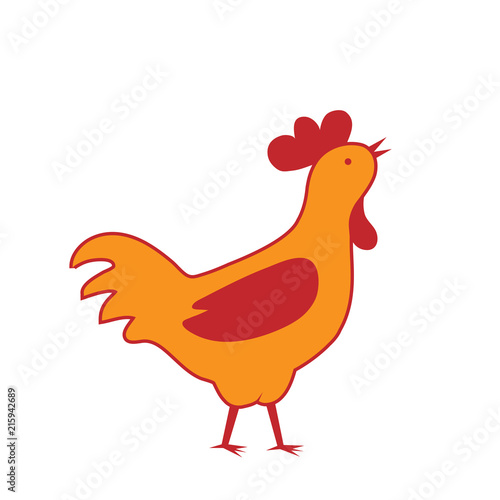 rooster silhouette isolated on white background
