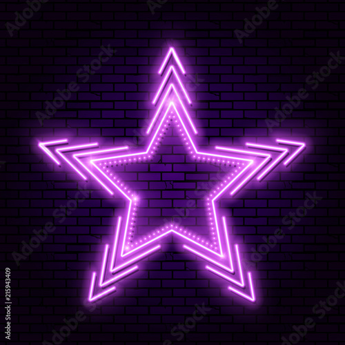 Neon star with beams