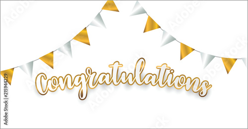 congratulations Gold celebration background with confetti.