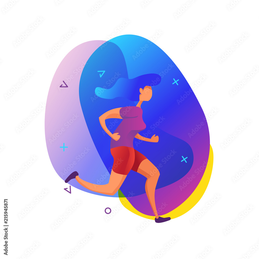 Runners vector illustration. Sport and activity background.