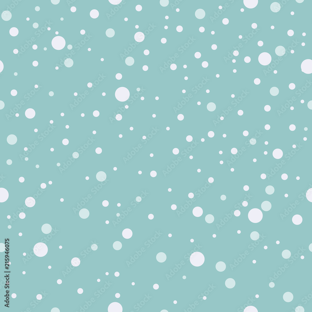 Seamless pattern. Falling snow, snowflakes background Blue Vector.