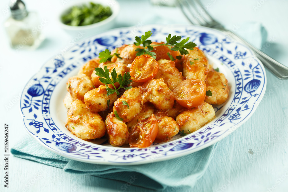 Homemade gnocchi with tomato sauce Homemade gnocchi with tomato sauce