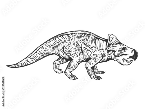 Protoceratops dinosaur engraving vector © Oleksandr Pokusai