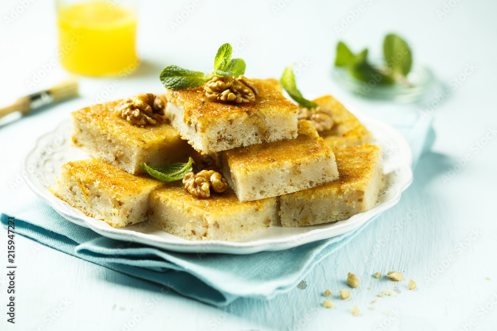 Orange and walnut cake