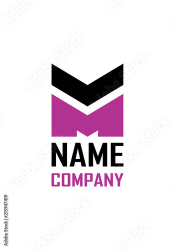M Logo. M Letter Design Vector with Pink Color.
