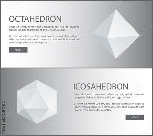 Octahedron and Icosahedron Three-Dimensional Shape