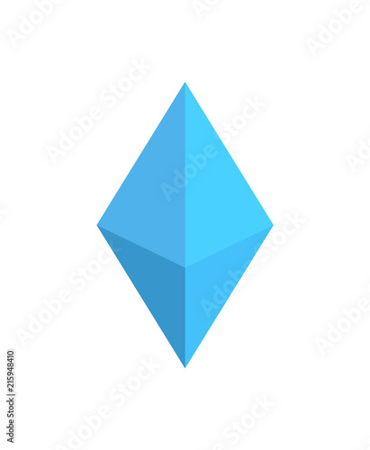 Bright Blue Figure of Octahedron, Colorful Card