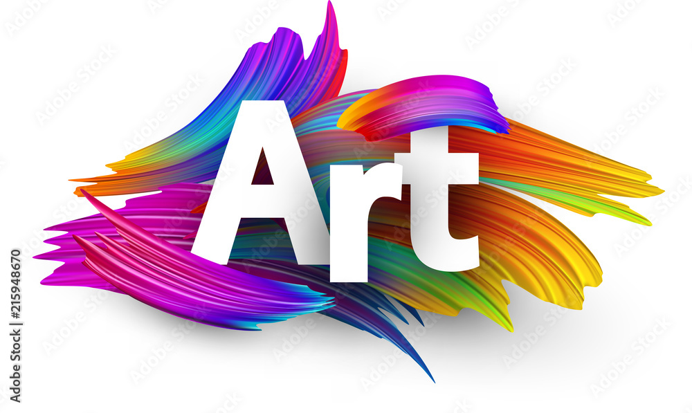 Fototapeta premium Art paper poster with colorful brush strokes.