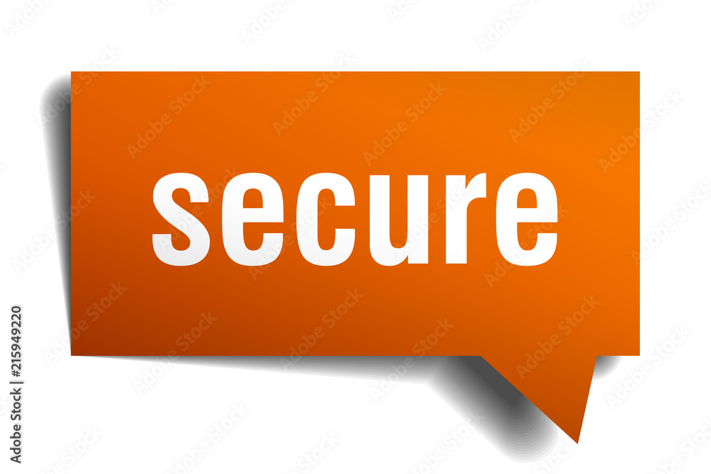 secure orange 3d speech bubble secure orange 3d speech bubble