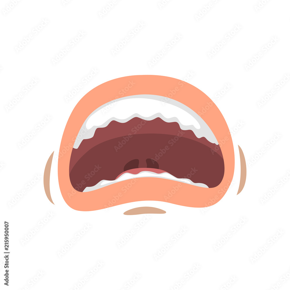 Open in fear female mouth, emotional mouth of young woman vector Illustration on a white background Open in fear female mouth, emotional mouth of young woman vector Illustration on a white background