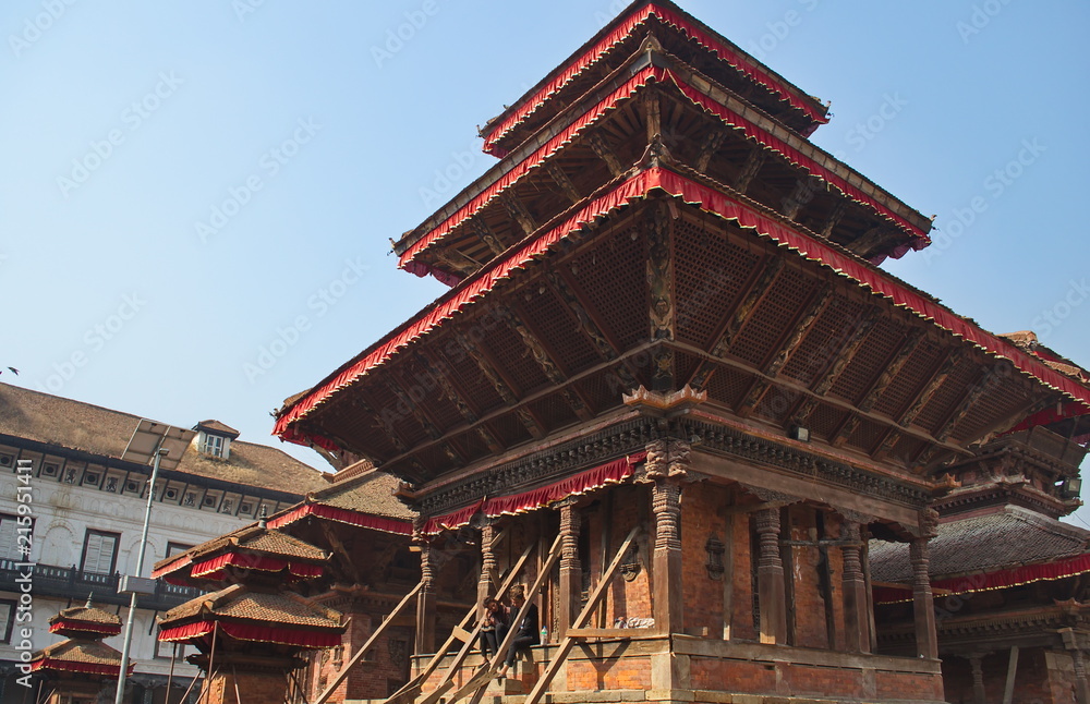 Buddhist pagodas in the center of Kathmandu