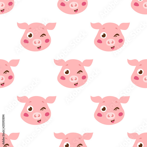 Cute pigs seamless pattern