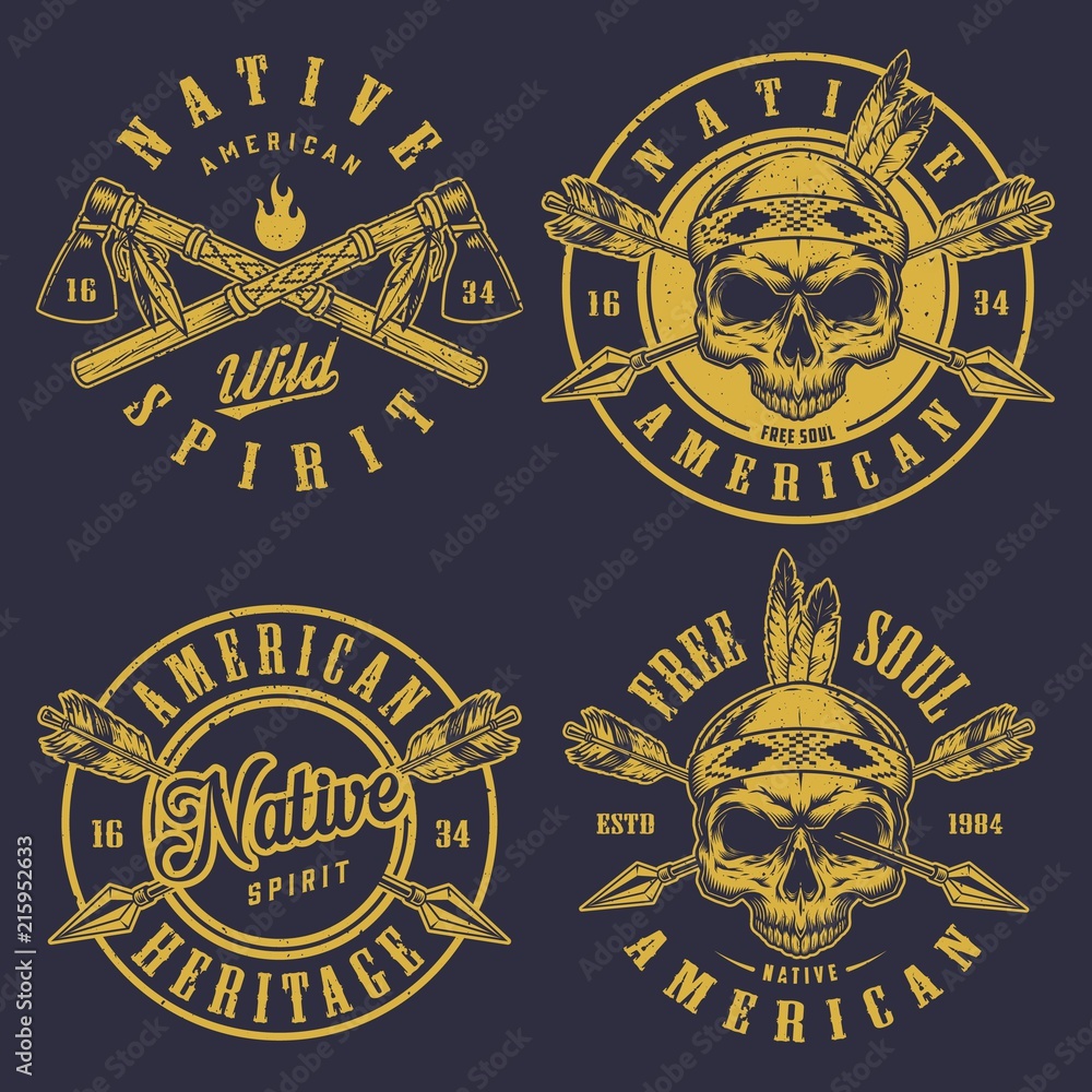 Naklejka premium Set of skull logos
