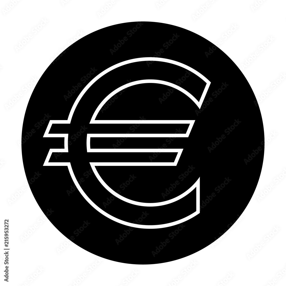 Euro icon black and white vector illustration Euro icon black and white vector illustration