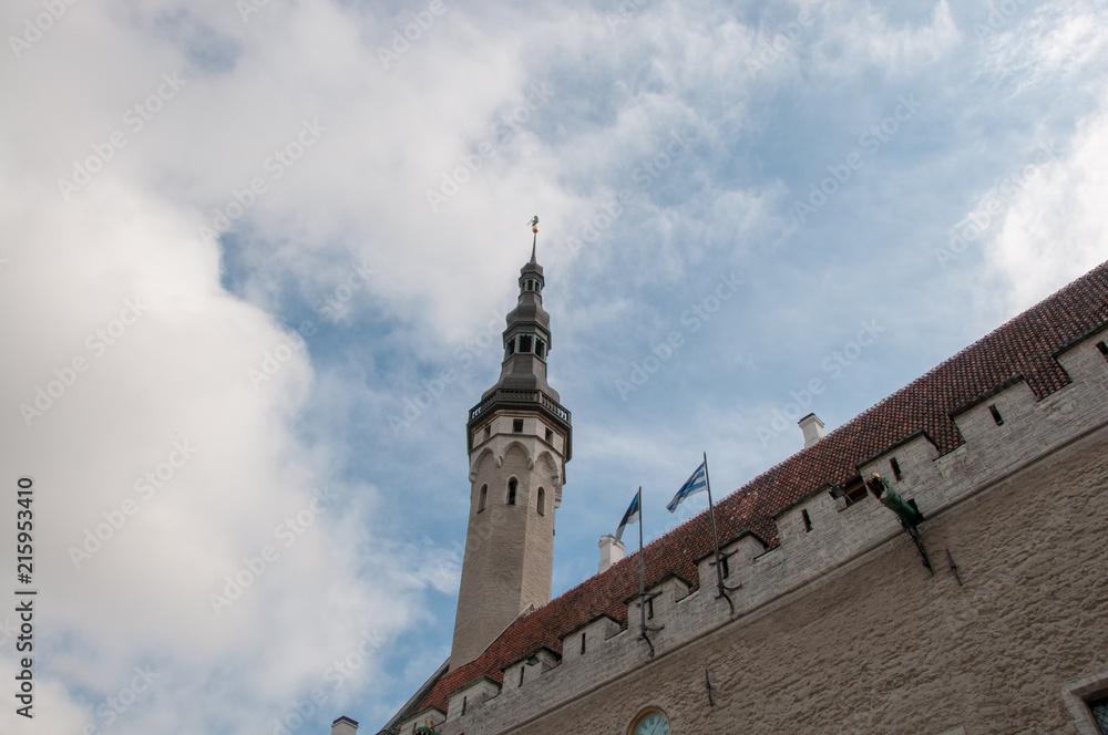 Obraz premium Church tower and sky