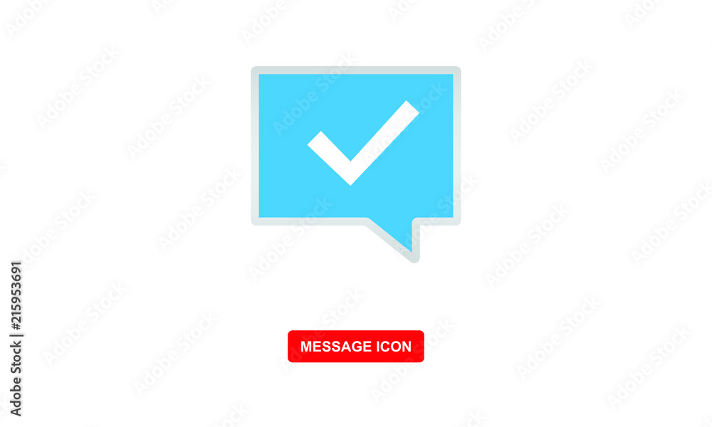 message icon with checkmark symbol vector icon message icon with checkmark symbol vector icon