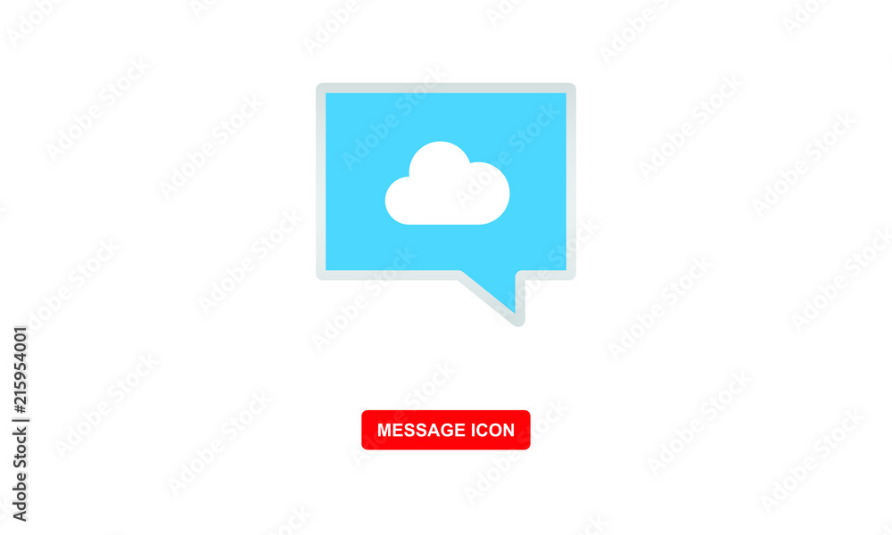 message icon with cloud symbol vector icon message icon with cloud symbol vector icon