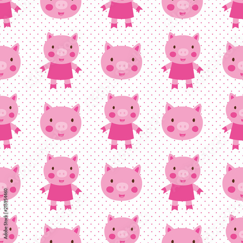 Cute pigs seamless pattern 