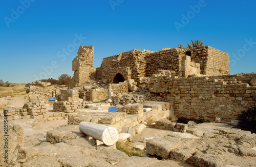 Ruins of a fortress, Israel historical site in the Judean desert