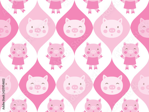 Foto Cute pigs seamless pattern
