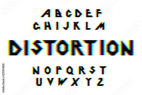 Vector distorted glitch font