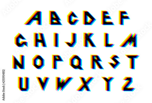 Vector distorted glitch font
