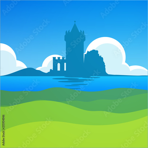 Castle in Falkirk, Scotland - European Scenic Daily Landscape with Medieval theme.