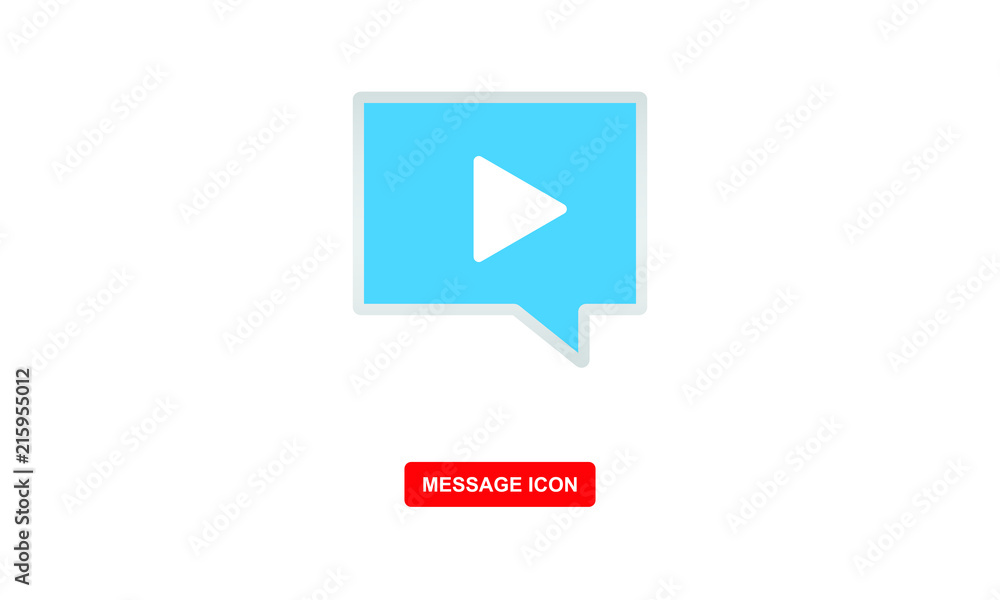 message icon with video symbol vector icon message icon with video symbol vector icon