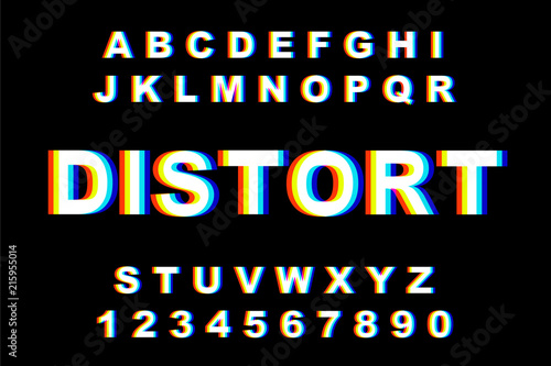 Vector distorted glitch font