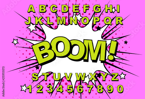 Alphabet Comic retro