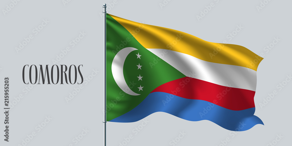 Comoros waving flag vector illustration Comoros waving flag vector illustration