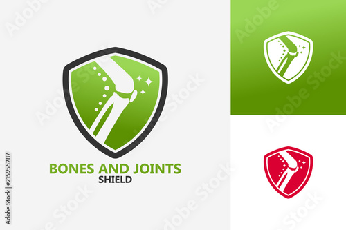 Bones And Joints Shield Logo Template Design Vector, Emblem, Design Concept, Creative Symbol, Icon