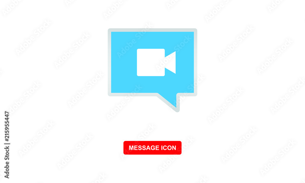 message icon with video symbol vector icon message icon with video symbol vector icon