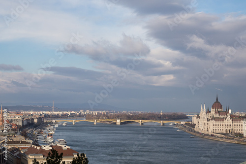Budapest. Dunaj. Hungary, a city landscape, a look with top