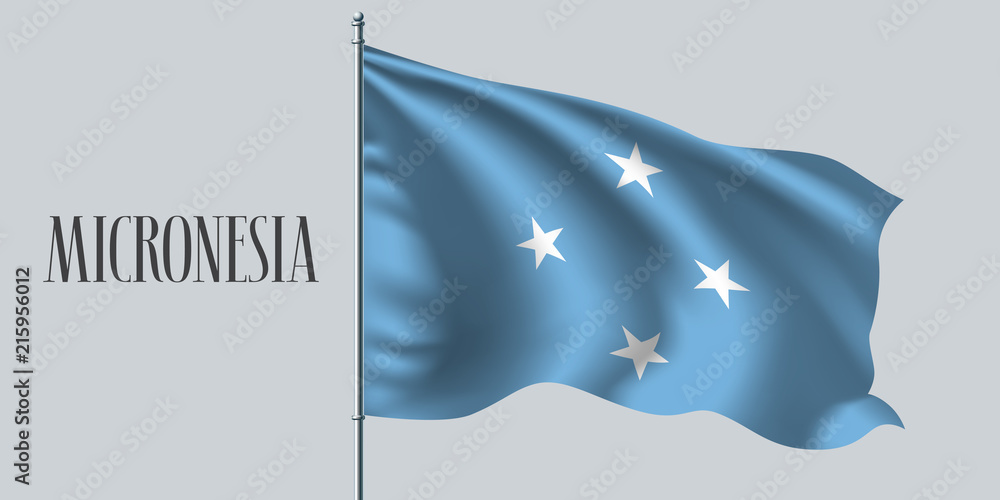 Micronesia waving flag vector illustration